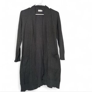 Cuddl Duds Dark Gray Open Front Cardigan